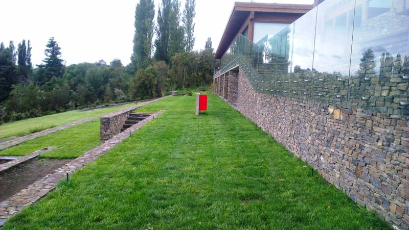 Lago Ranco I — Muro de piedra junto a la pradera